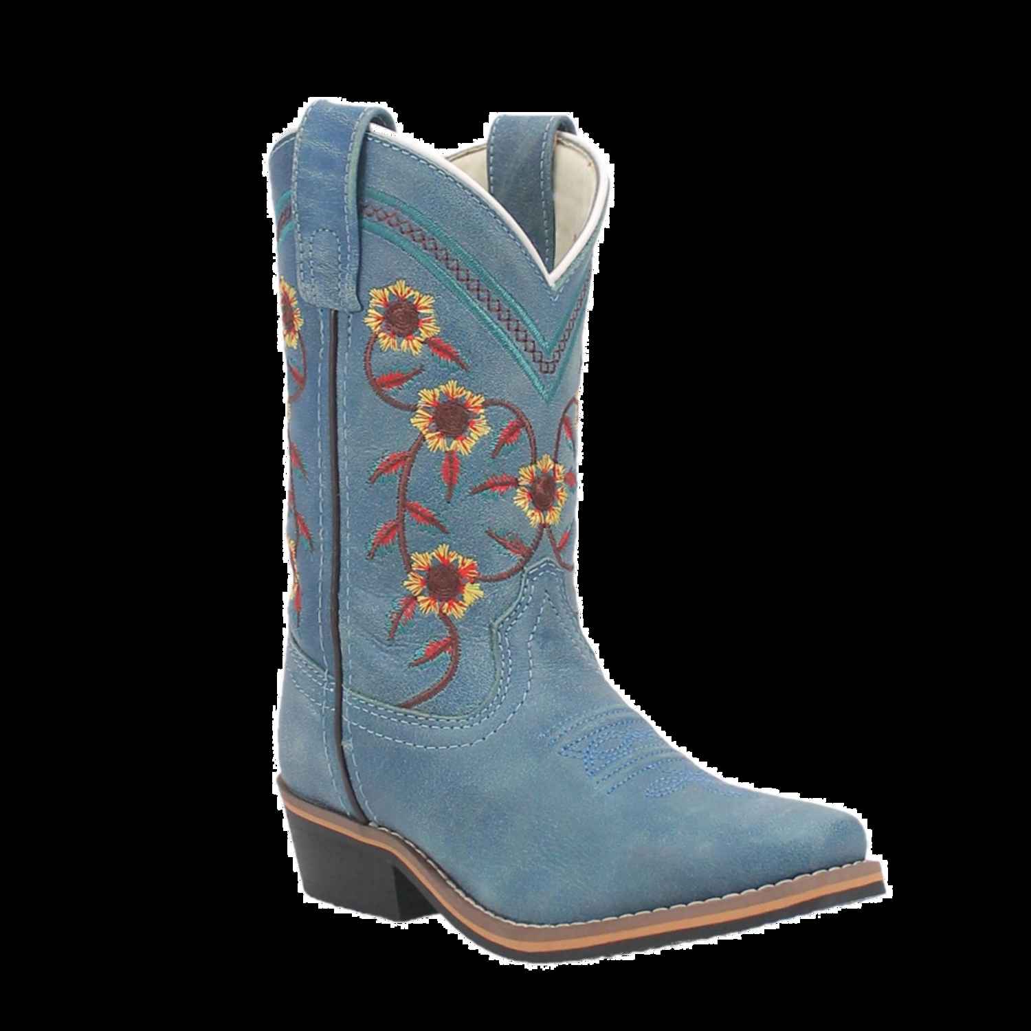 Dan Post Children's Gloriosa Floral Embroidered Blue Snip Toe Western Boots DPC2906
