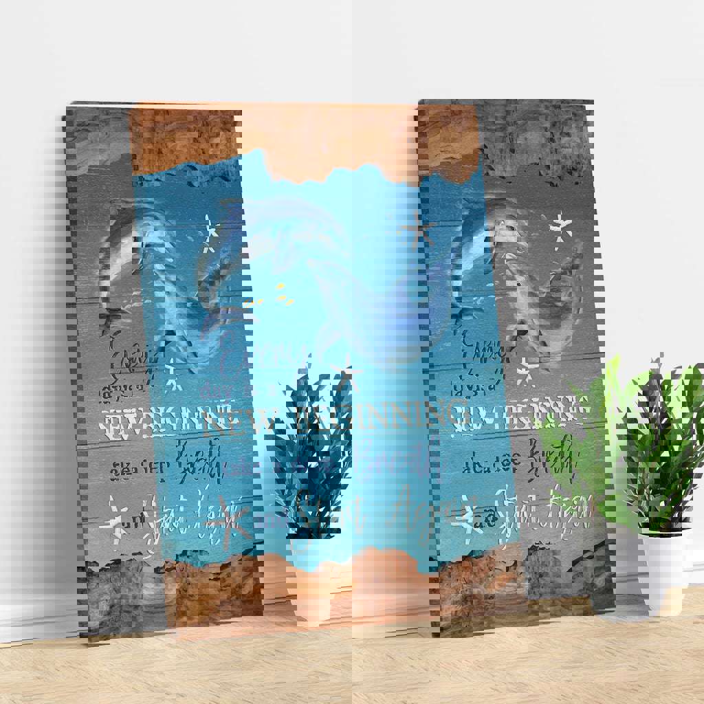 Dolphin Under the Ocean Painting - Jesus Portrait Canvas Print, Wall Art