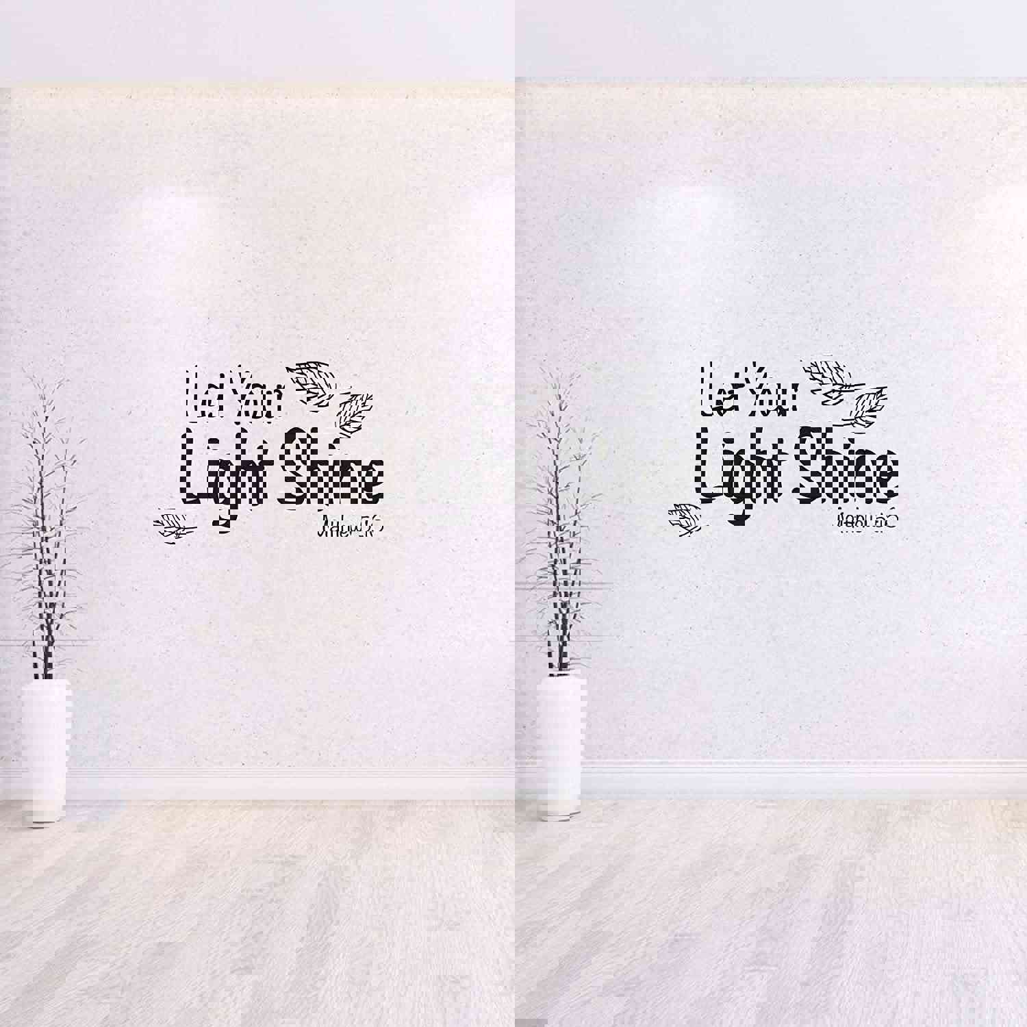Religious Quotes Vinyl Wall Sticker - Matthew Let Your Light Bible Verse Decal