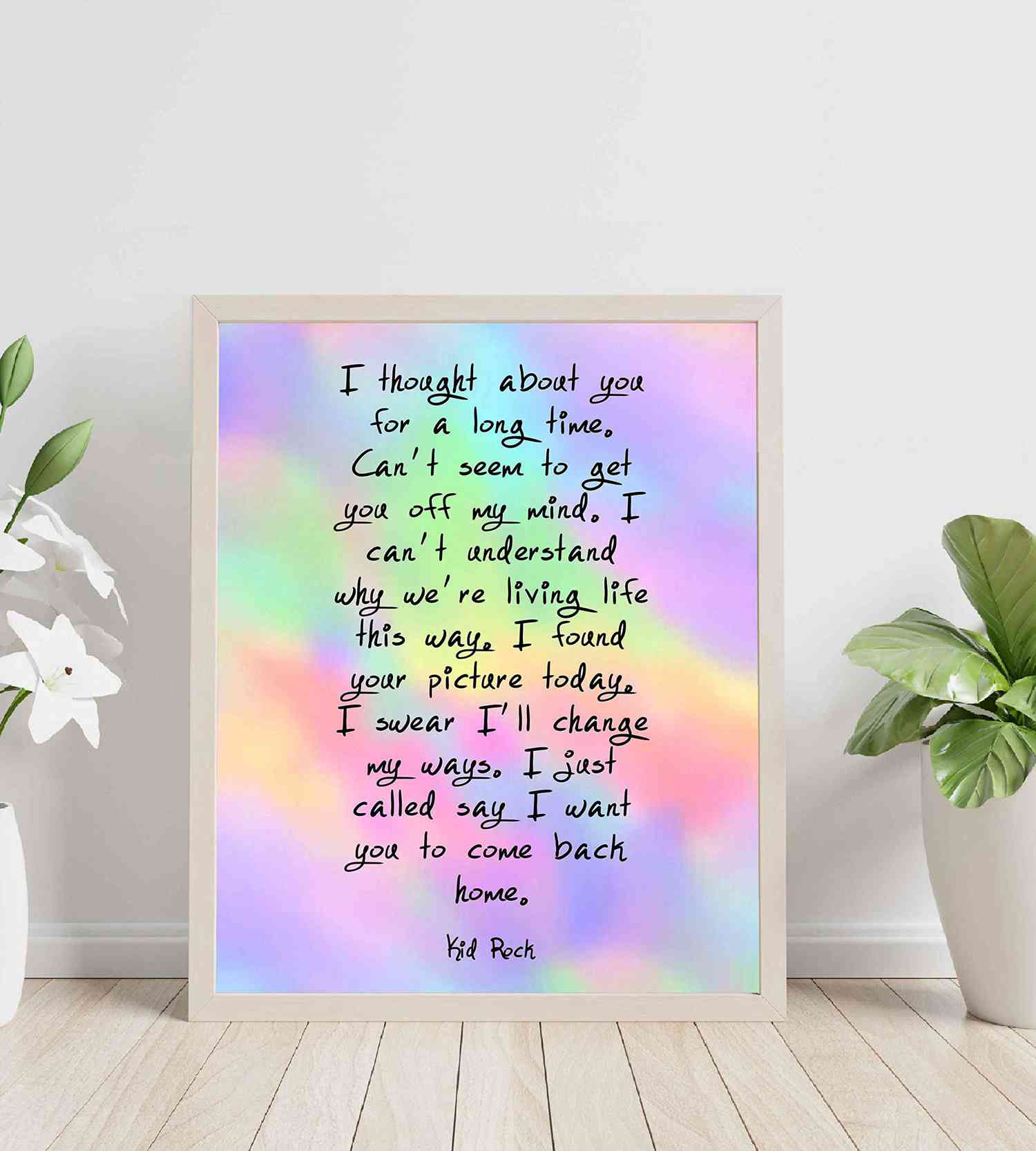 Kid Rock & Sheryl Crow-Picture Song Lyrics Wall Art Sign - 8 x 10 Rock Music Poster Print - Ready to Frame