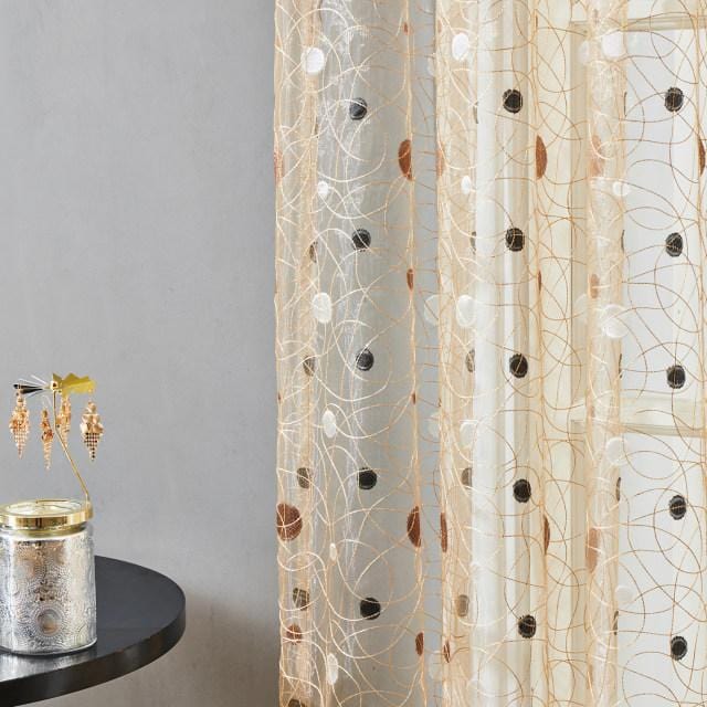 Birds Nest Brown Sheer Curtain - Privacy & Light Balance