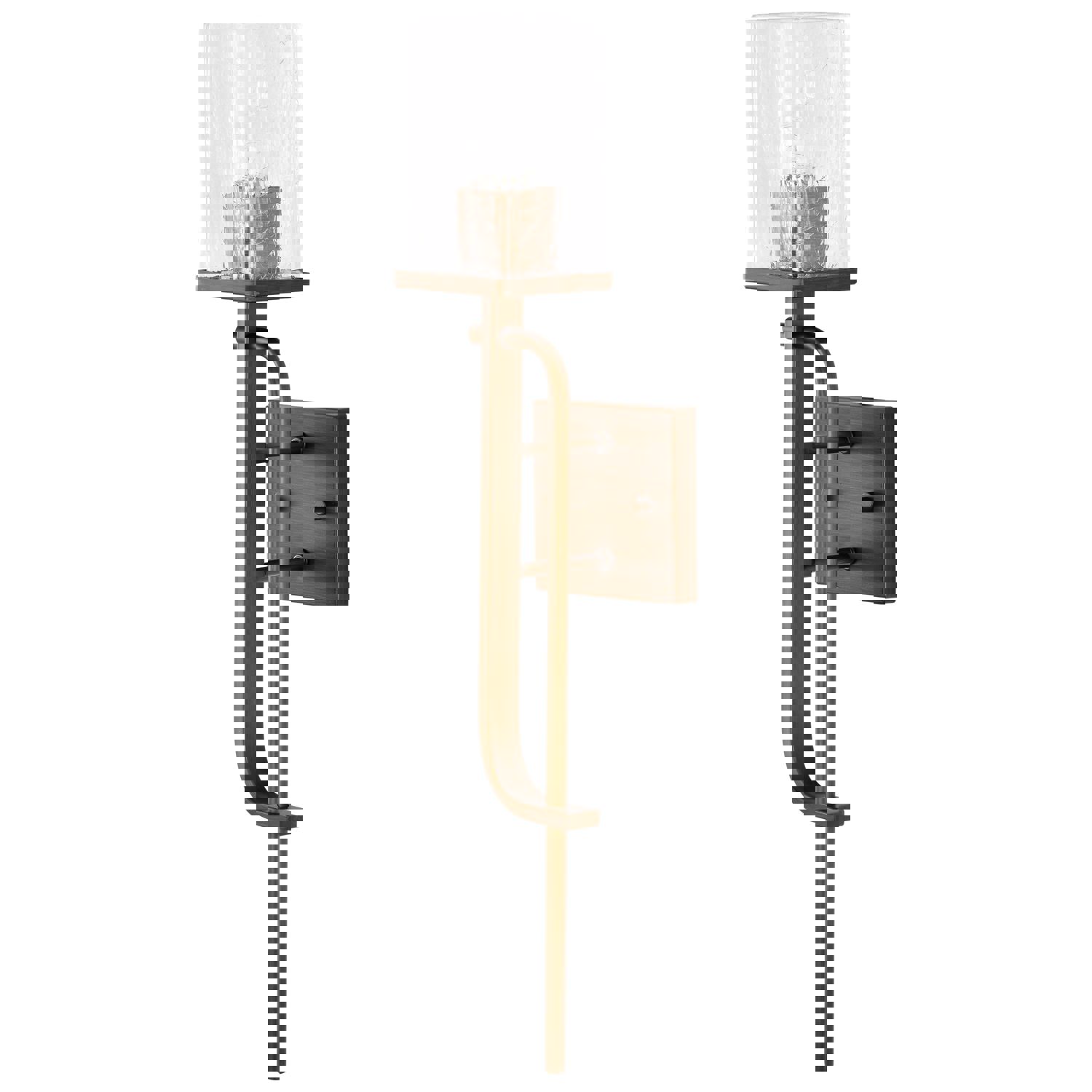 SATCO/NUVO Terrace 1 Light Wall Sconce in Natural Brass Finish with Crackel Glass