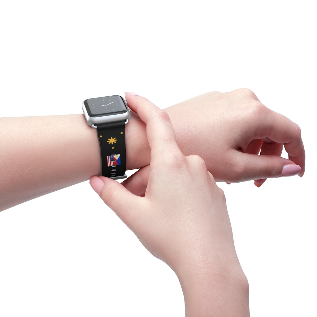 Philippine Sun and Star Apple Watch Band - Faux Leather Strap for Apple Watch