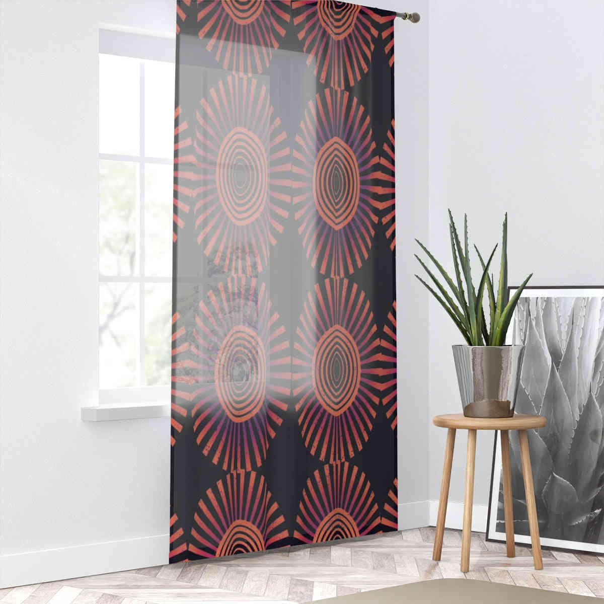 GRAPHIC SUN - SHEER Window Curtain