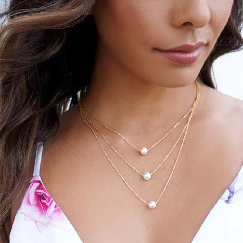 New Double Layer Bohemian Necklace for Women with Heart Pendant