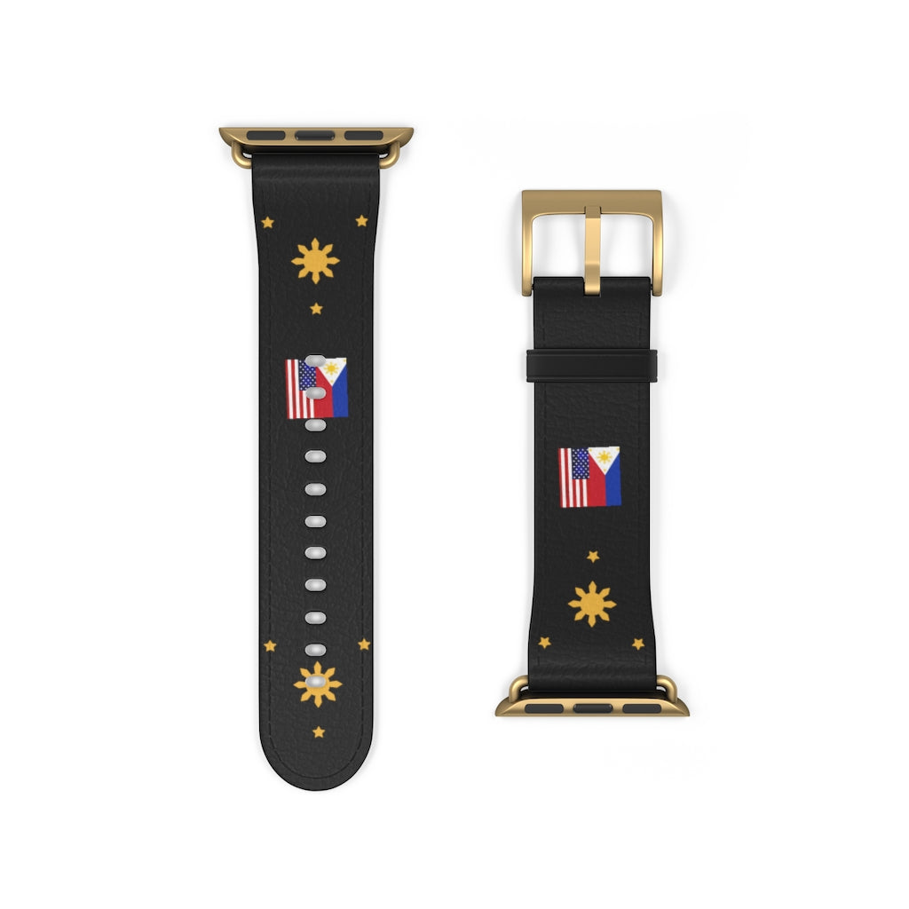 Philippine Sun and Star Apple Watch Band - Faux Leather Strap for Apple Watch