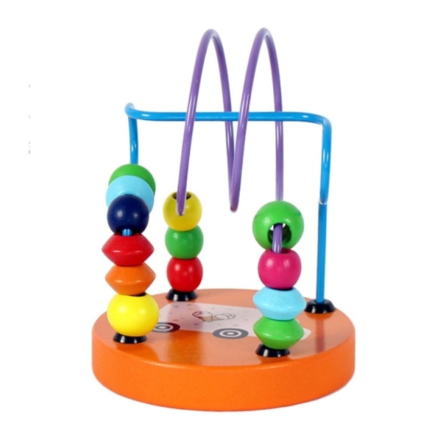 Wooden Roller Coaster Early Learning Educational Puzzle Math Toy for Children 1-3 Years
