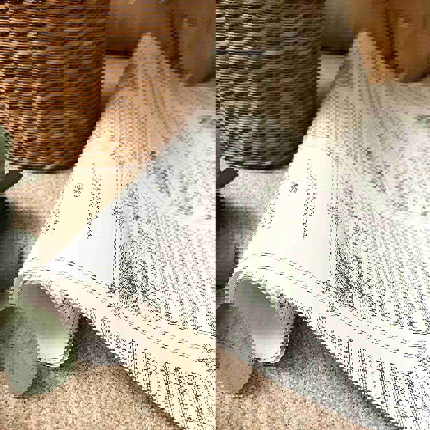 Vintage Christmas Carol Wrapping Paper Rolls | Green Holiday Music Sheets Gift Wraps