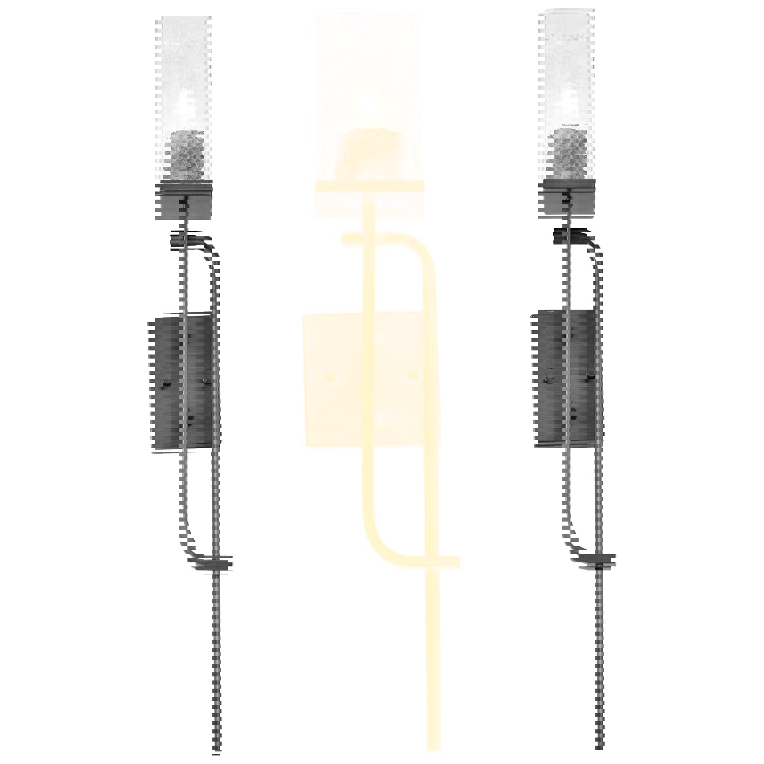 SATCO/NUVO Terrace 1 Light Wall Sconce in Natural Brass Finish with Crackel Glass