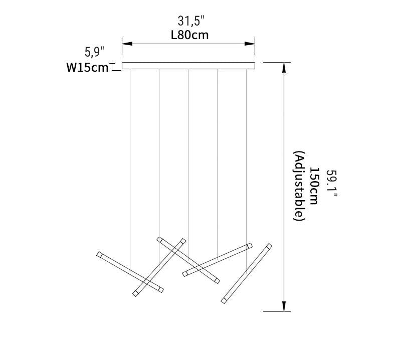 Gold/Chrome/Black Luxury Minimalist Chandelier - MIRODEMI COLLECTION