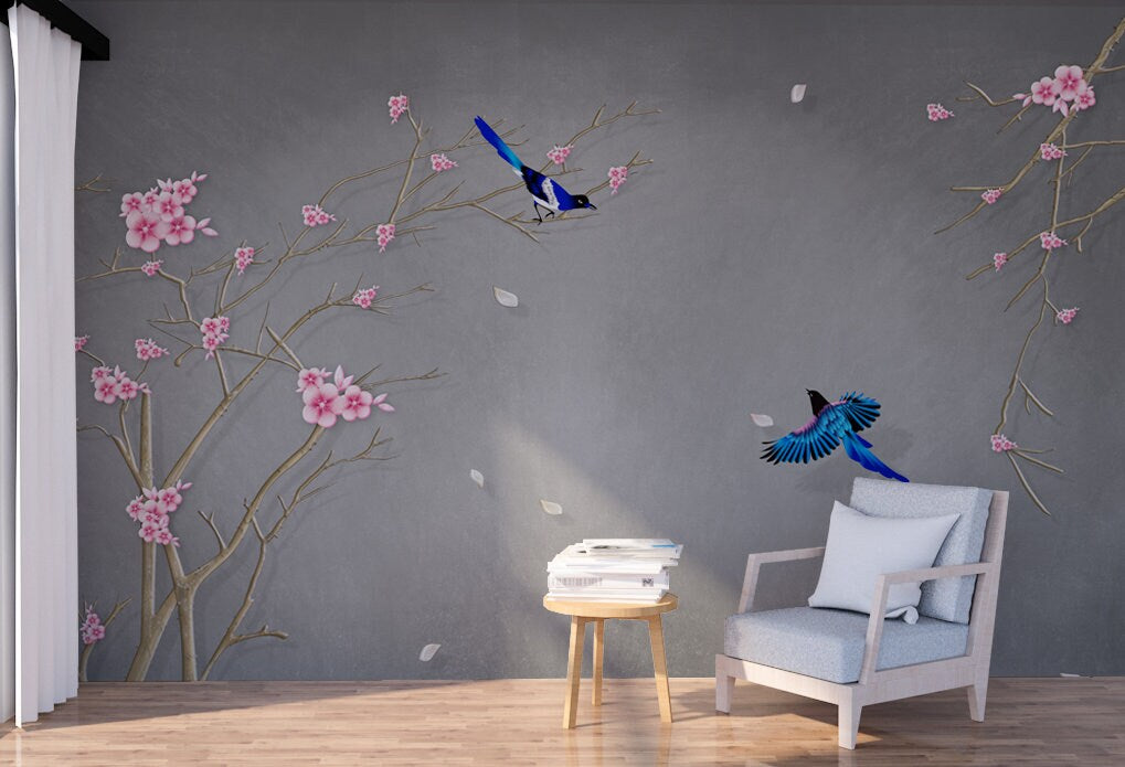 Nature Peel and Stick Temporary Wallpaper - Floral Botanical Vinyl Mural