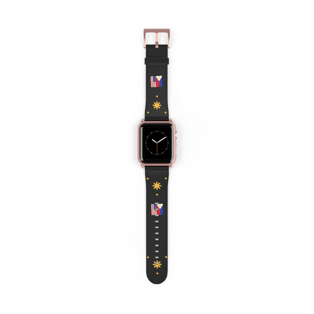 Philippine Sun and Star Apple Watch Band - Faux Leather Strap for Apple Watch