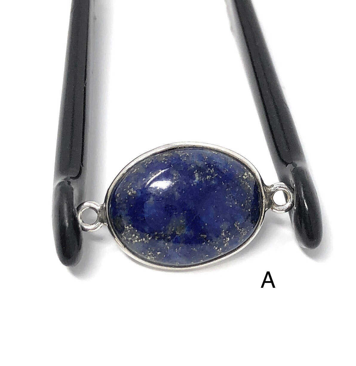 3 Pcs Lapis Lazuli Gemstone Connector for DIY Jewelry Making, Sterling Silver Findings