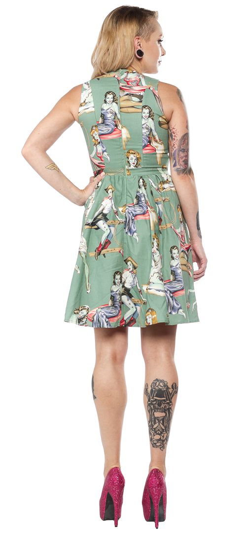 WAX POETIC CLOTHING ZOMBIE PINUP DRESS GREEN