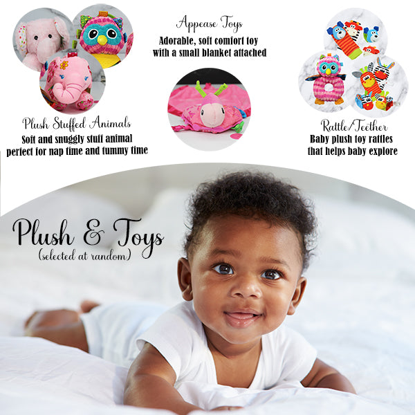 Blue Baby Girl Bundle Gift Set with Essentials, Toys & Accessories for 1st Year (12 Items)