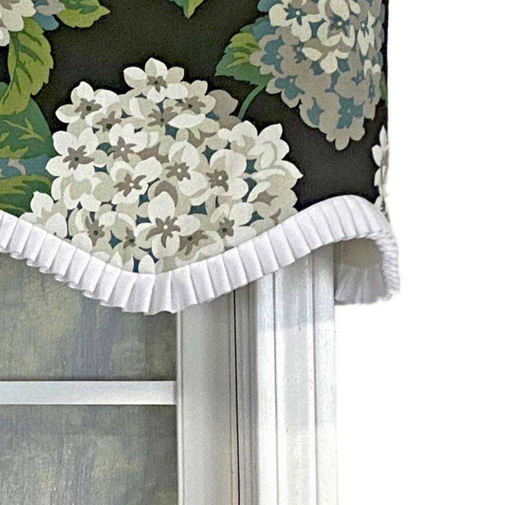 Hydrangea Ruffled Provance Valance 3in Rod Pocket 50in x 17in by RLF Home