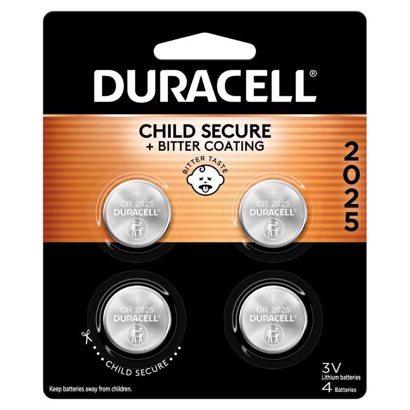 Duracell Lithium Coin 2025 3V Electronic/Watch Battery 4-Pack