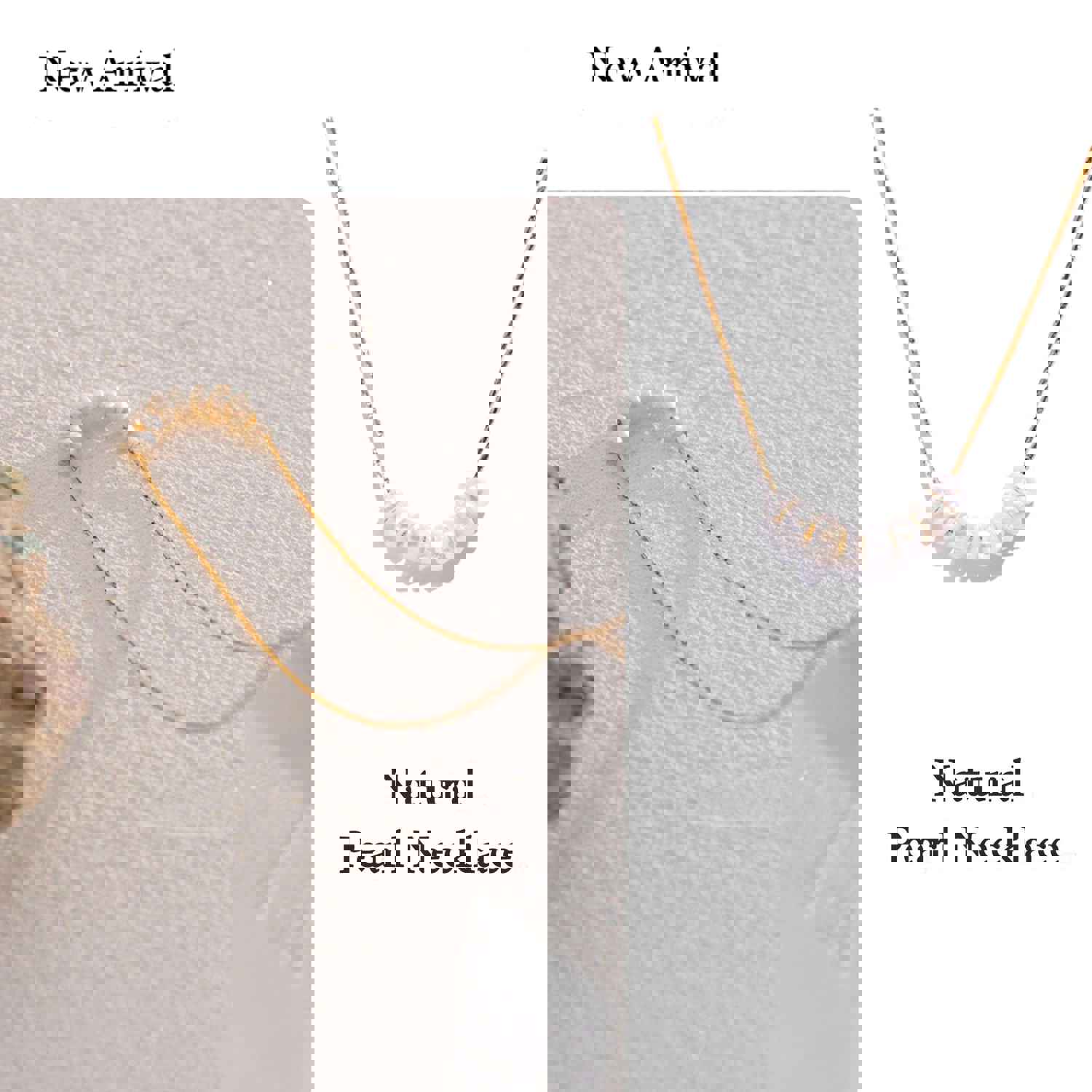 Ella Beaded Natural Pearl Necklace with Stainless Steel Chain