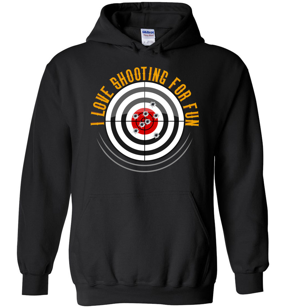 I Love Shooting for Fun Mens Hoodie