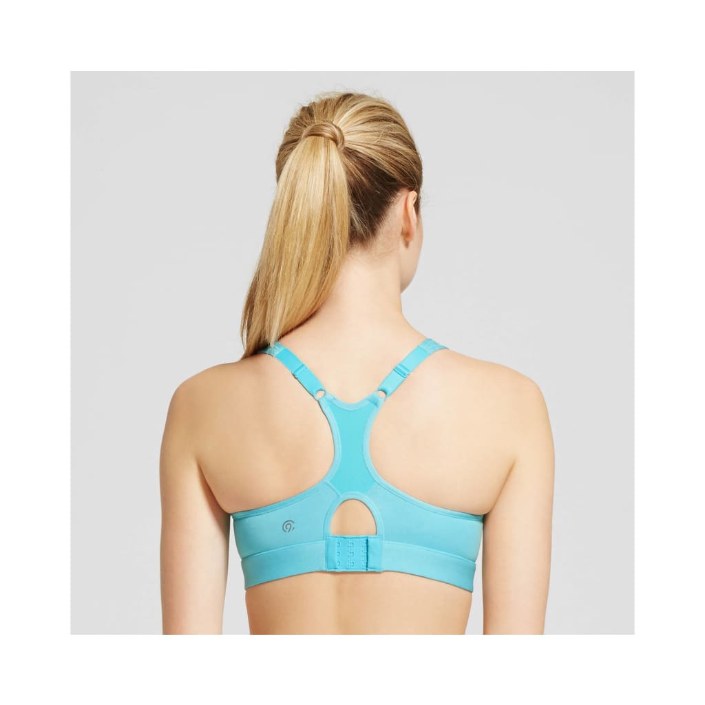 Champion C9 N9587 Duo Dry High Support Wire Free Racerback Sports Bra 36B Turquoise Waters