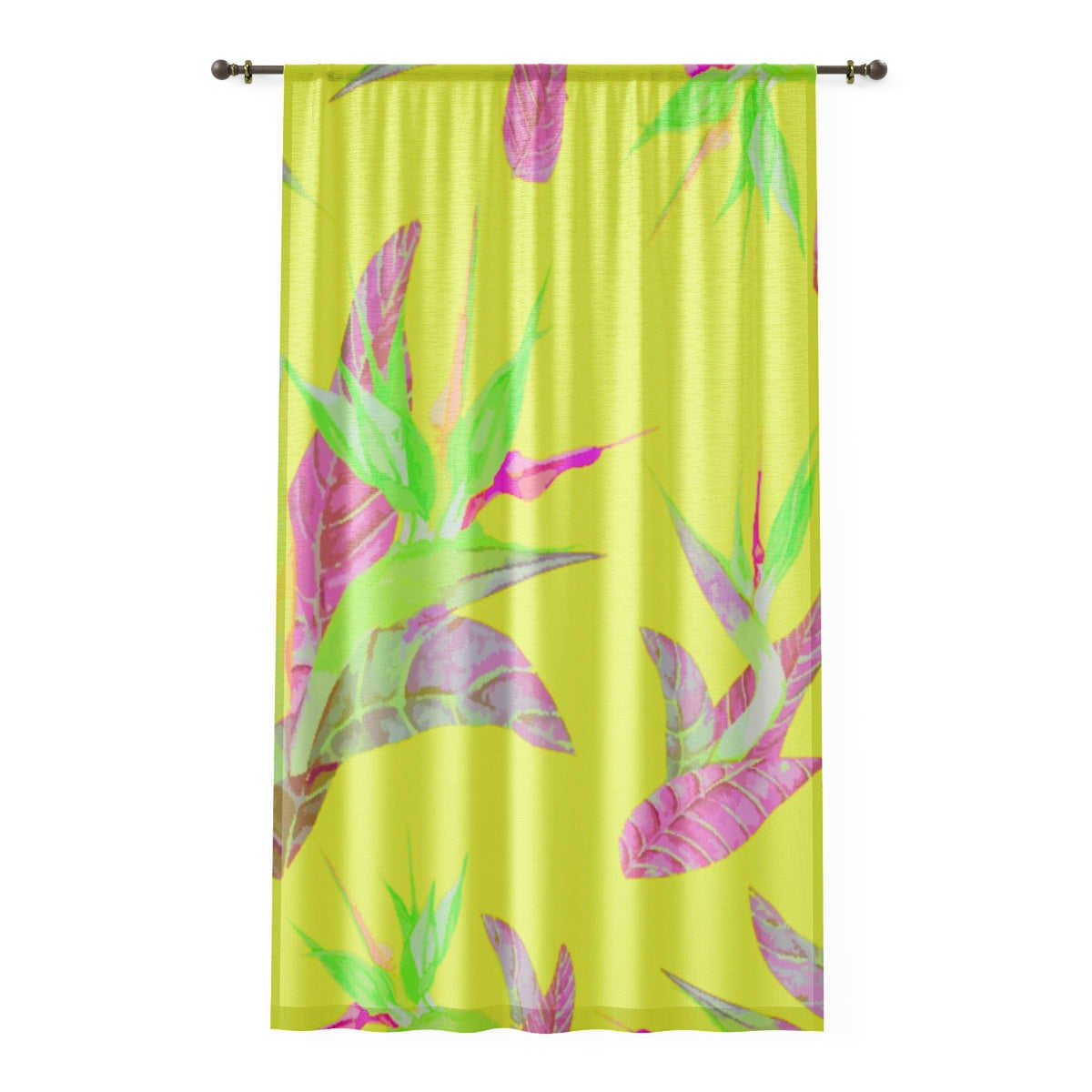 BIRD OF PARADISE & HOT YELLOW - SHEER Window Curtain