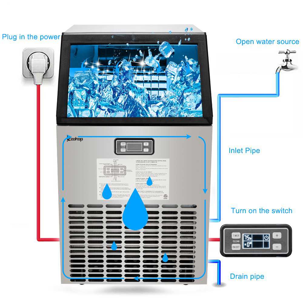 Segmart Commercial Ice Machine - 99lbs/24h, 33lbs Storage, Stainless Steel