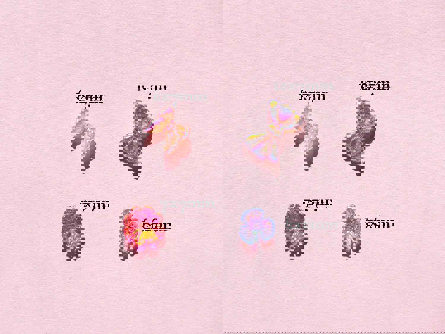 10 pcs 3D Butterfly Floral Bowtie Nail Decal - DIY Nail Art Charms for Gel Polish Design