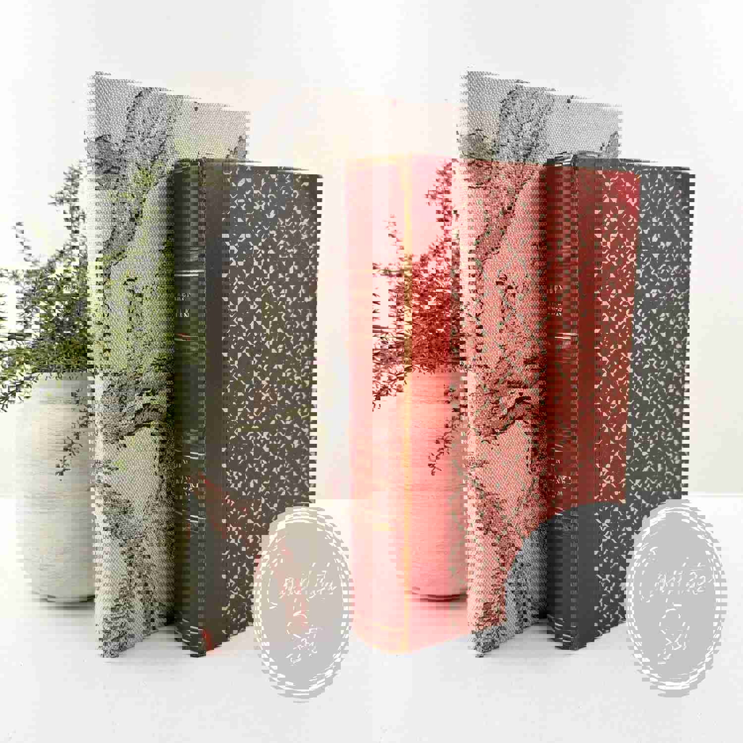 Red Decorative Book Set for Home Decor