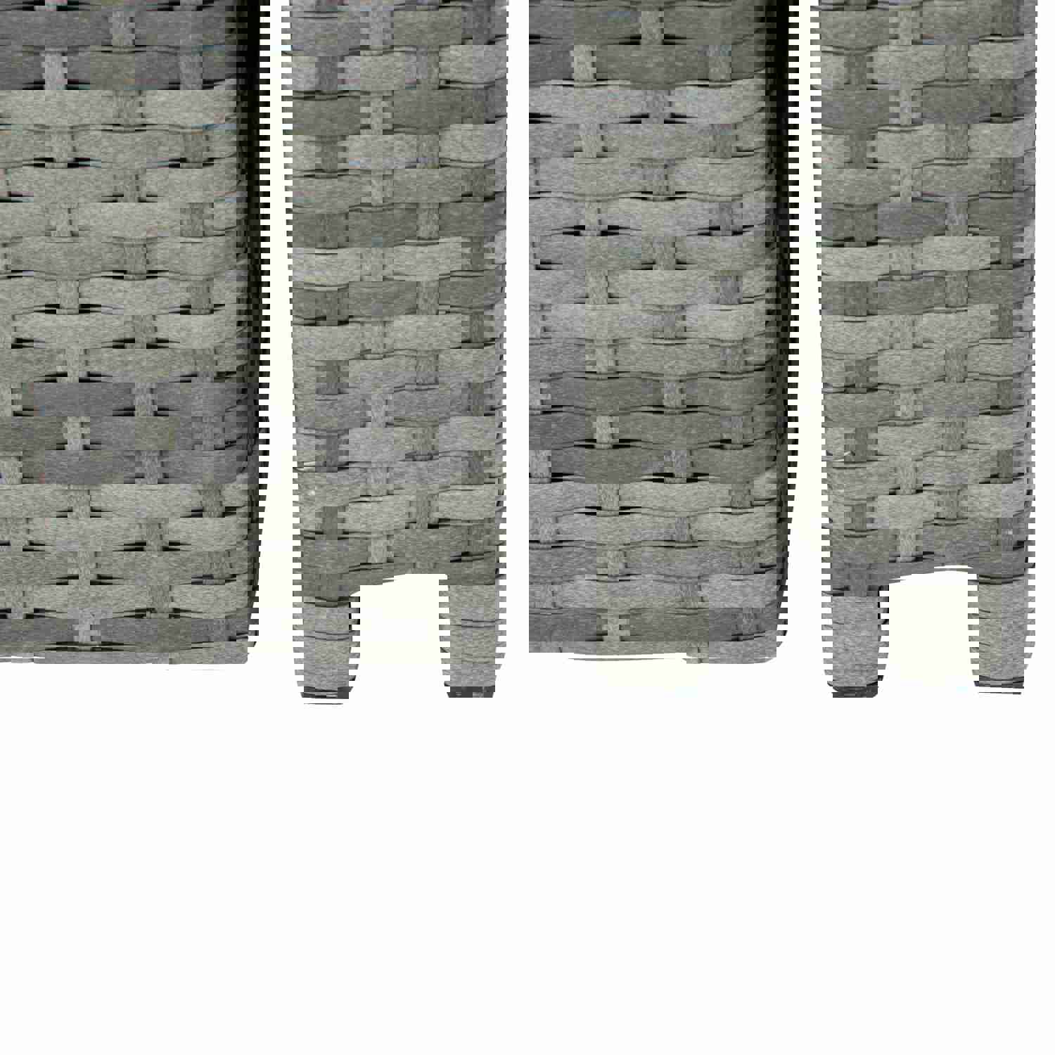 TOPMAX 4-piece Outdoor Backyard Patio Rattan Sofa Set, All-weather PE Wicker Sectional Furniture Set with Retractable Table, Gray