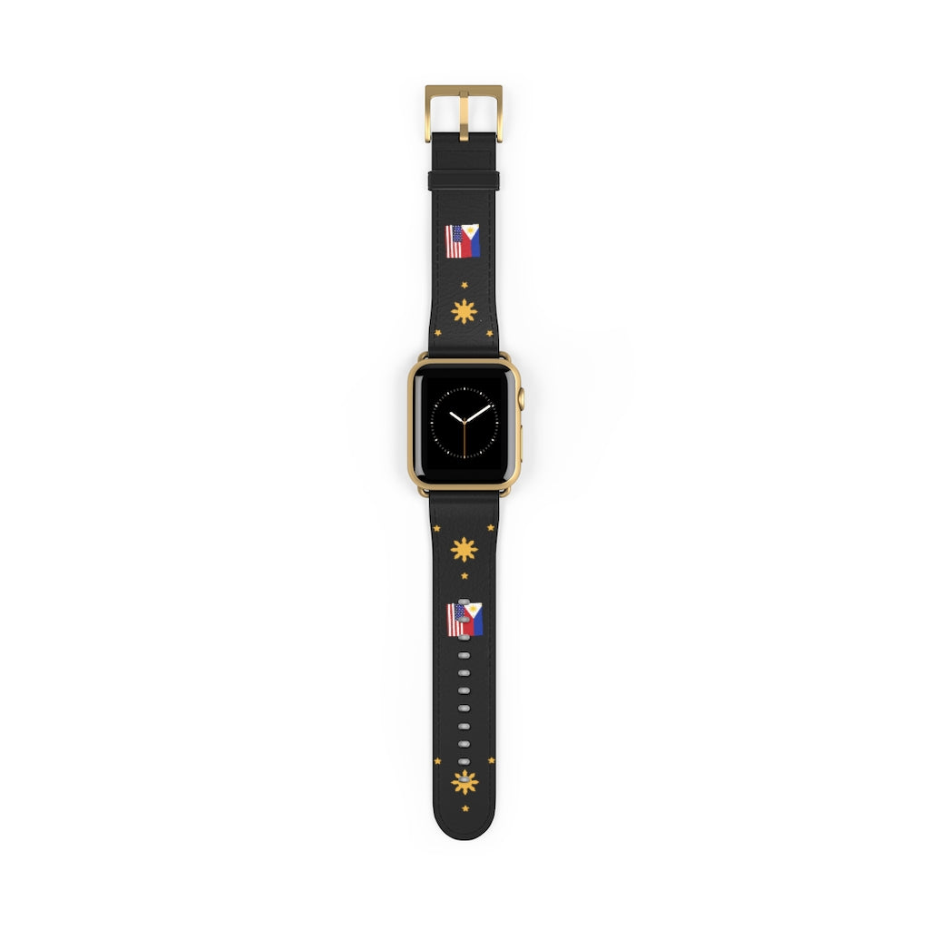 Philippine Sun and Star Apple Watch Band - Faux Leather Strap for Apple Watch