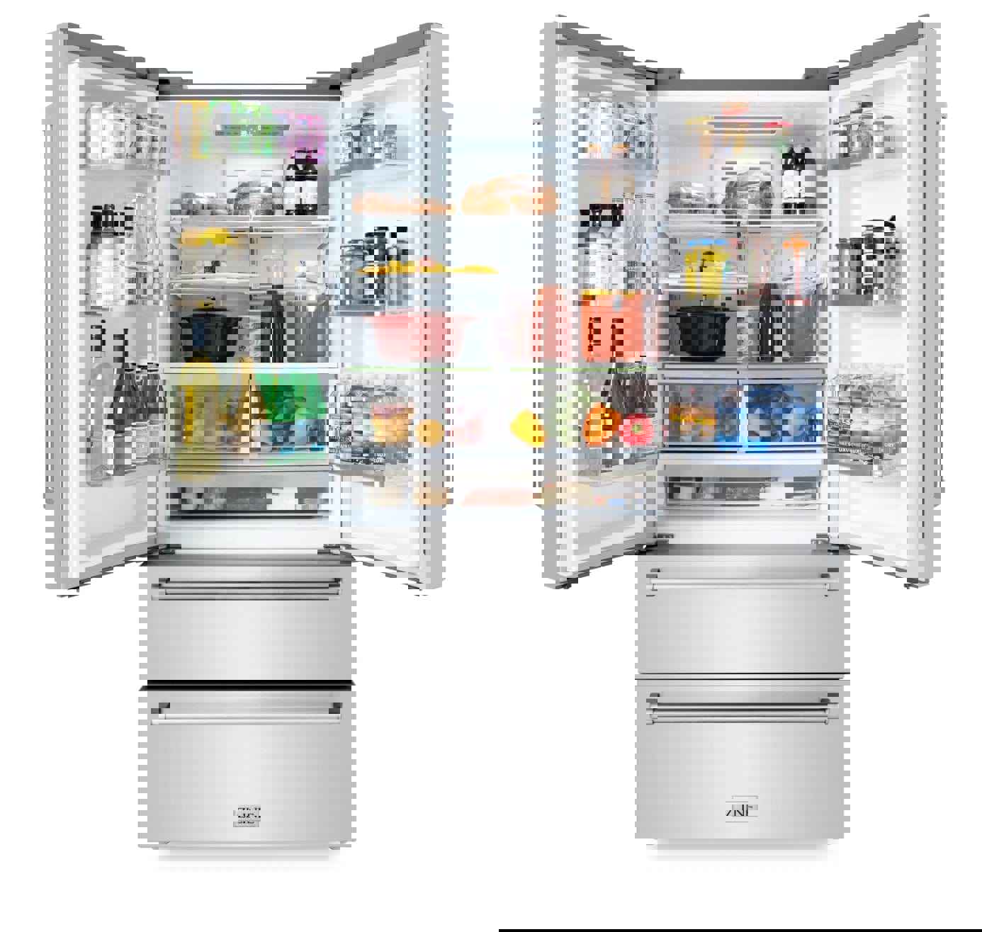 ZLINE 36 22.5 cu. ft Freestanding French Door Refrigerator with Ice Maker in Fingerprint Resistant Stainless Steel