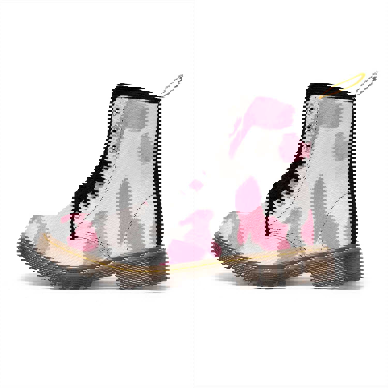 Pink Cow Print Canvas Boots for Women