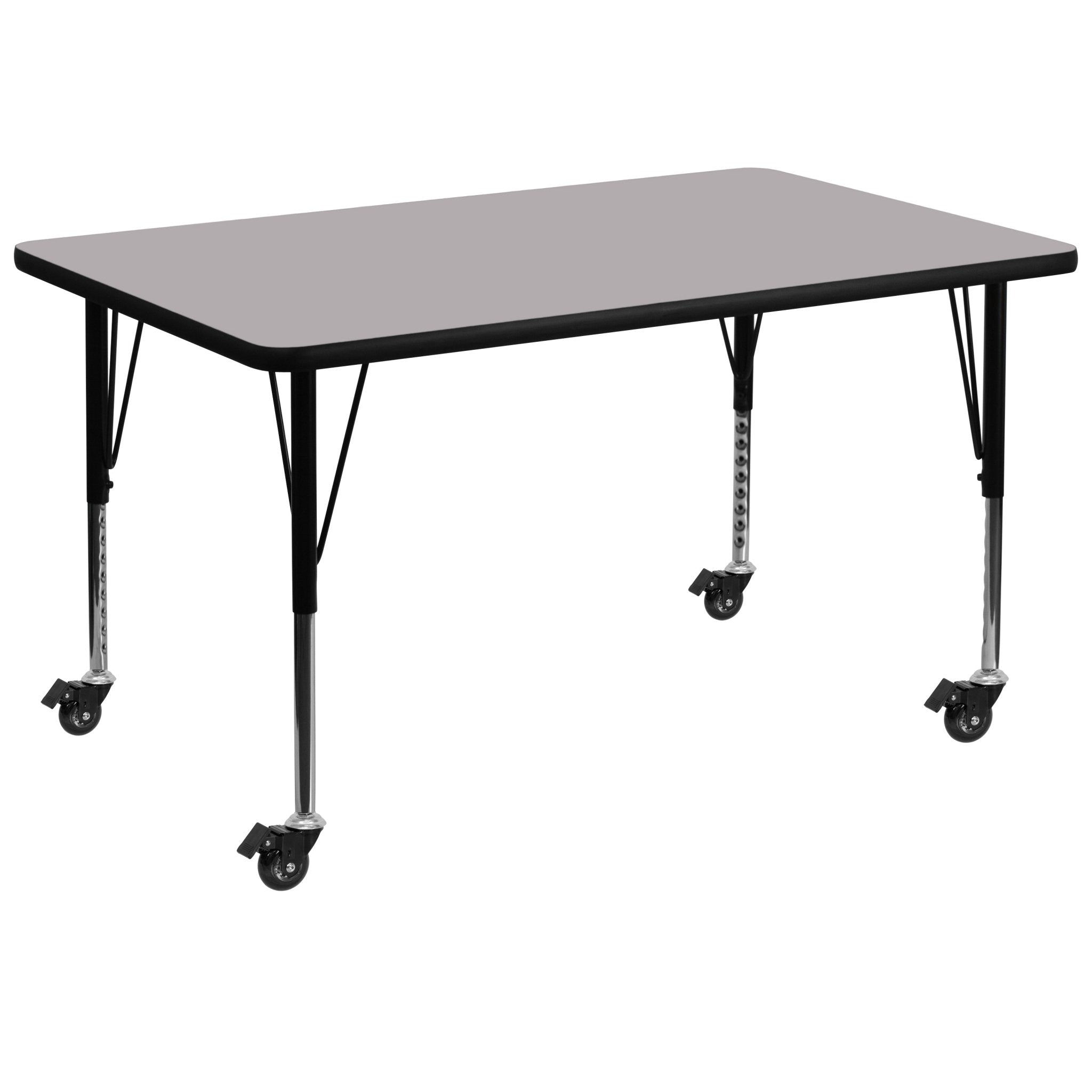 Wren Mobile 24W x 48L Rectangular Thermal Laminate Activity Table with Adjustable Legs