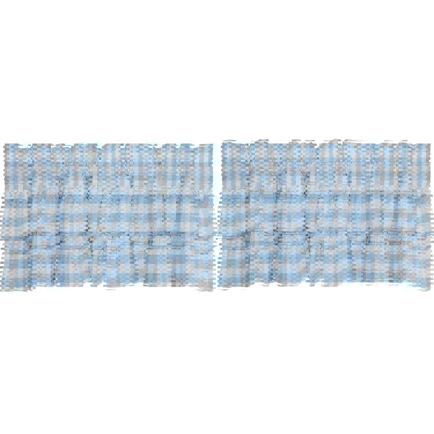 Annie Blue Buffalo Check Ruffled Lined Valance 60