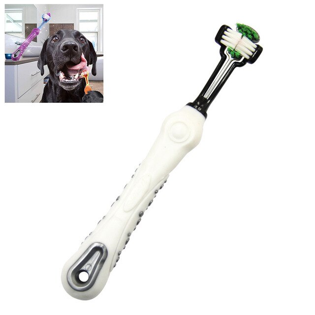 Three-head Pet Dog Toothbrush - Dog Teeth Care and Cleaning Supplies for Pets