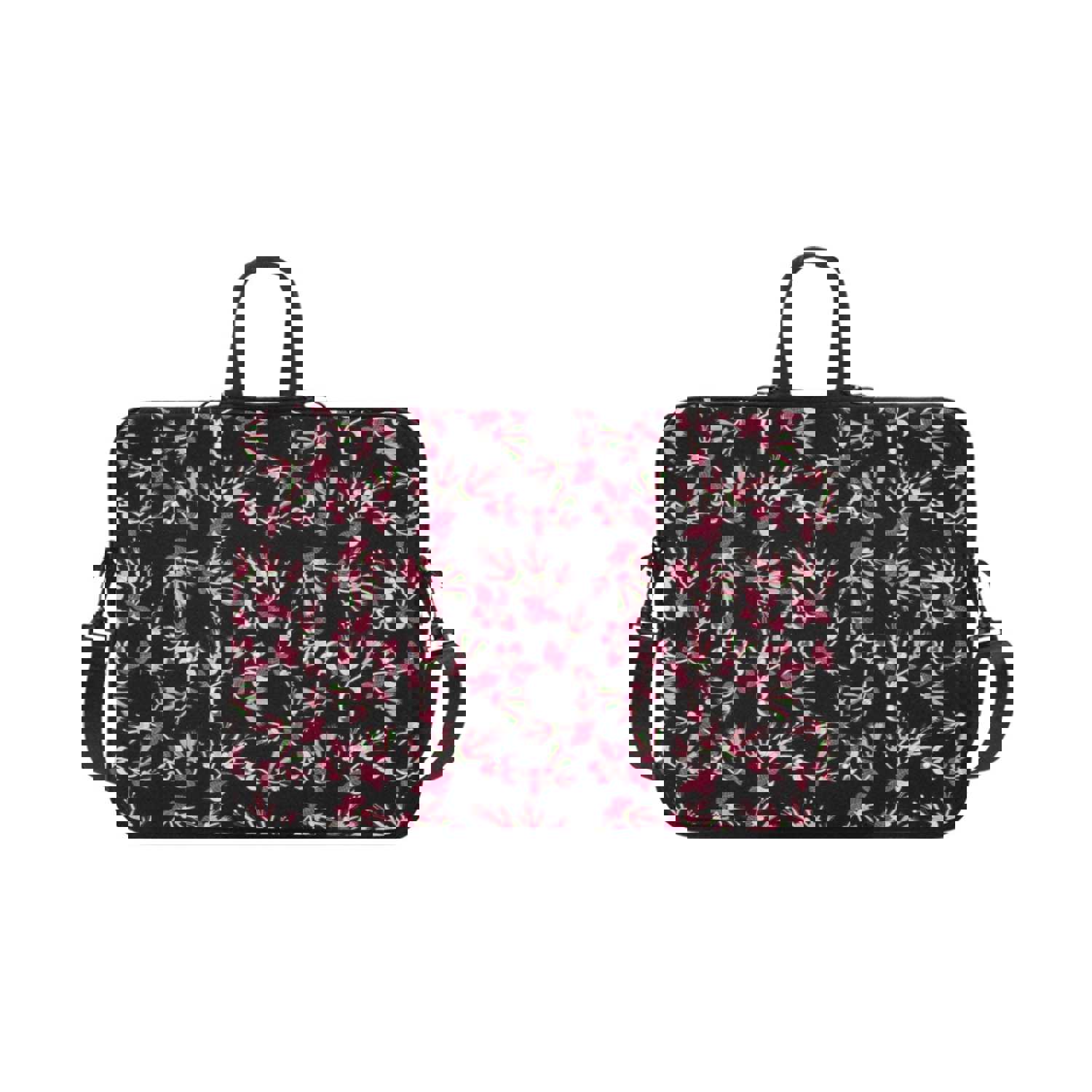 Floral Green Black Laptop Handbag