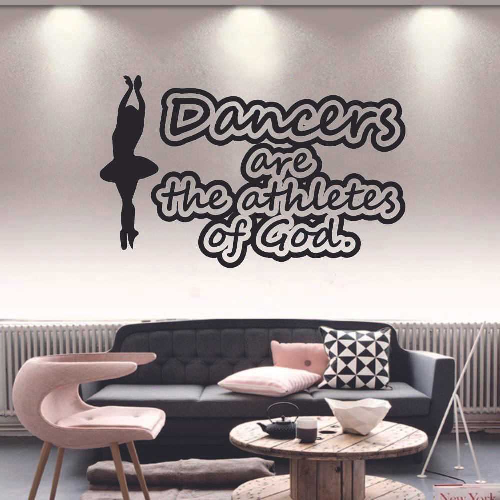 Ballerina Vinyl Wall Sticker - Dancers Are Athletes Ballet Motivation Quote