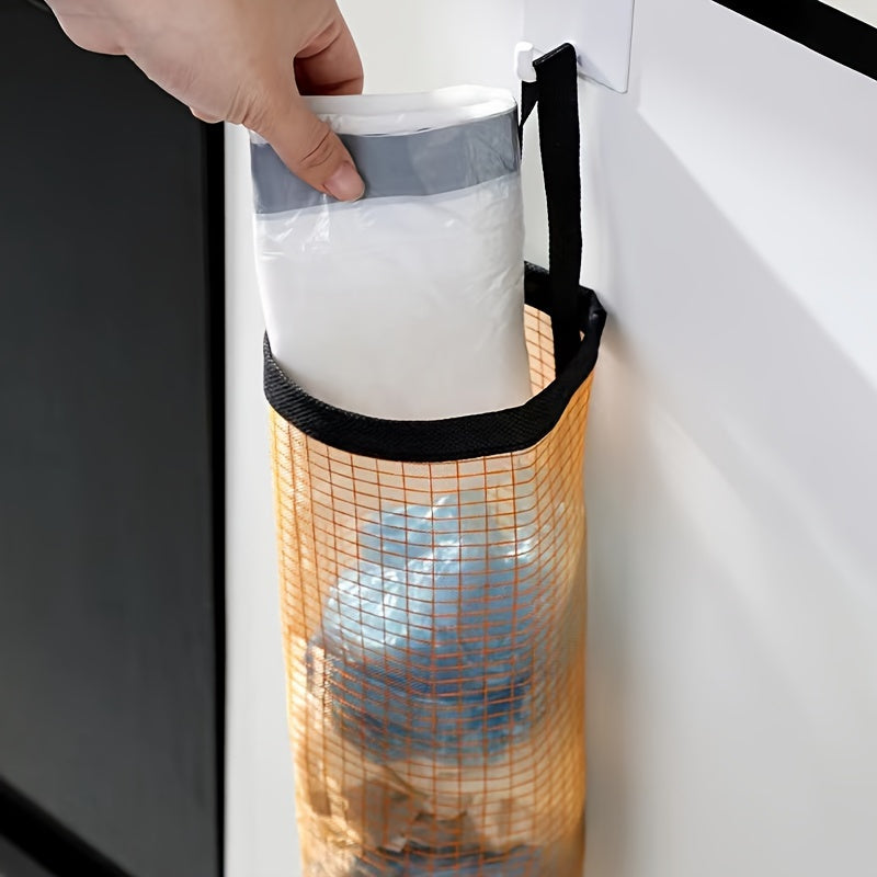 1pc Wall Hanging Trash Bag Organizer, Durable Washable Garbage Bag Holder for Plastic Bags