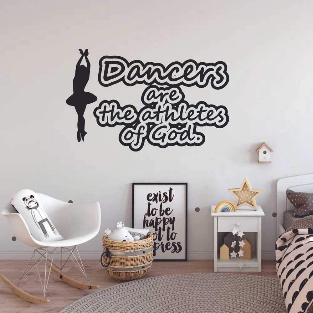 Ballerina Vinyl Wall Sticker - Dancers Are Athletes Ballet Motivation Quote