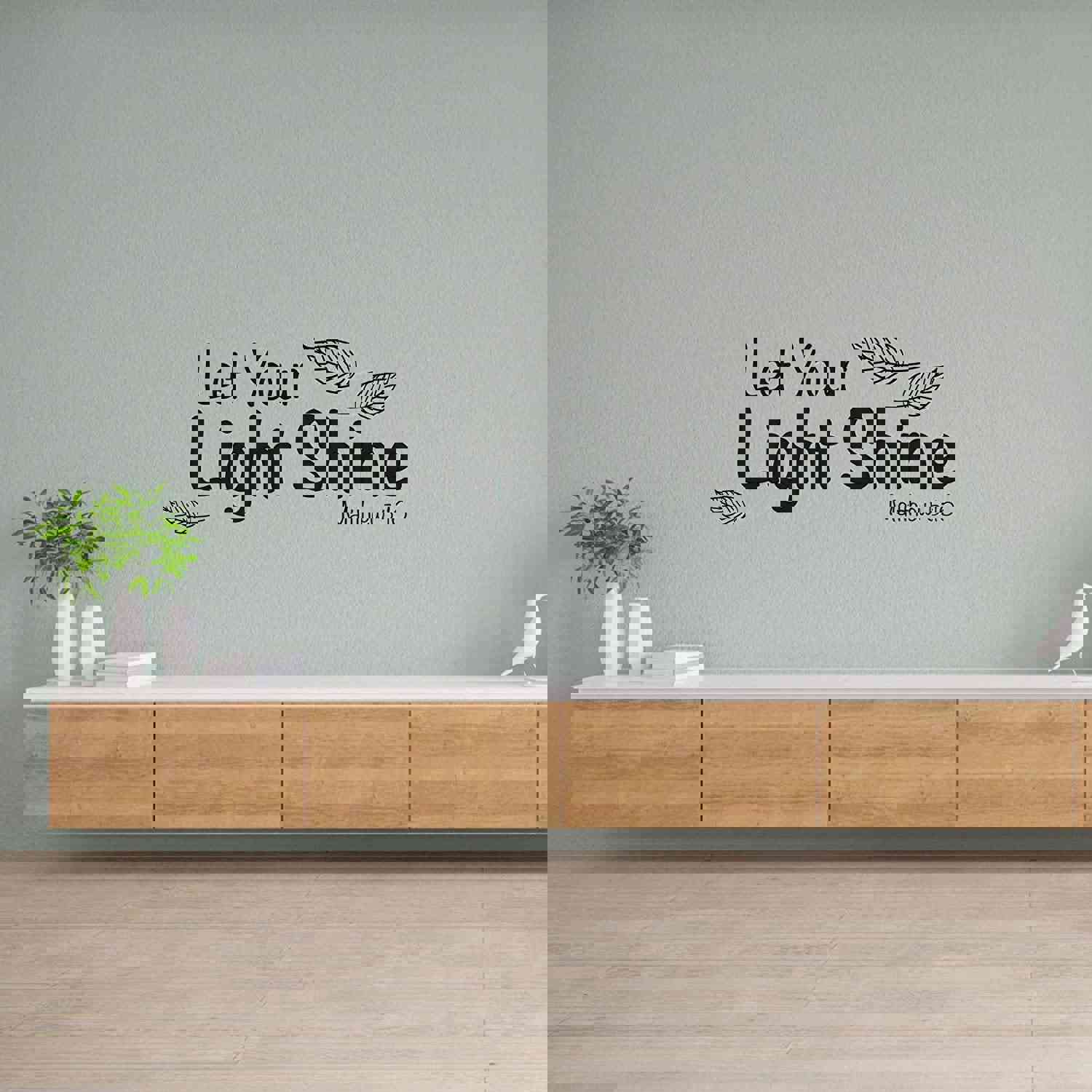 Religious Quotes Vinyl Wall Sticker - Matthew Let Your Light Bible Verse Decal