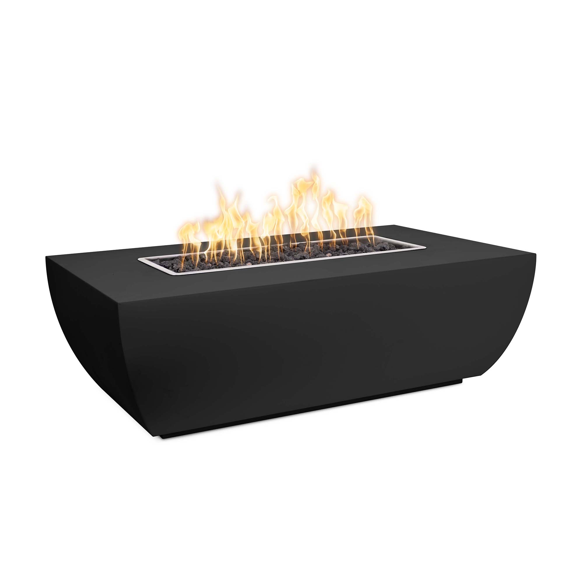Outdoor Plus Linear Avalon 84 Corten Steel Liquid Propane Fire Pit with 110V Electronic Ignition