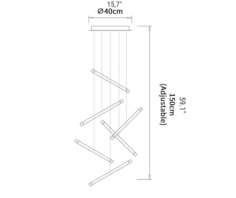 Gold/Chrome/Black Luxury Minimalist Chandelier - MIRODEMI COLLECTION