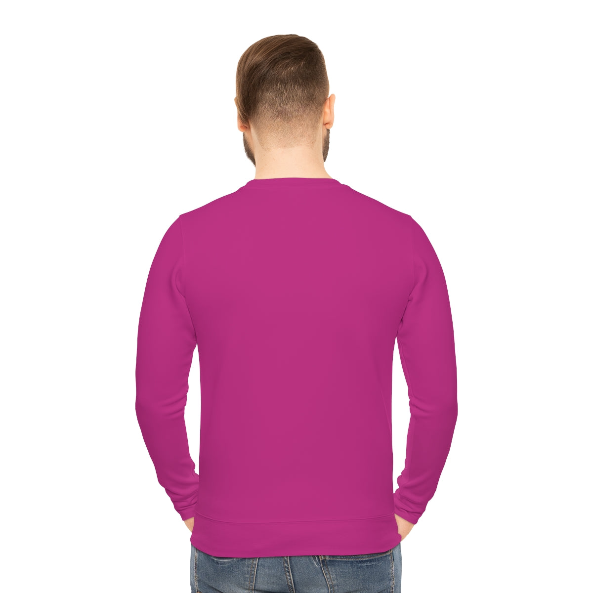 Hot Pink Lightweight Men's Sweatshirt - Breathable & Soft