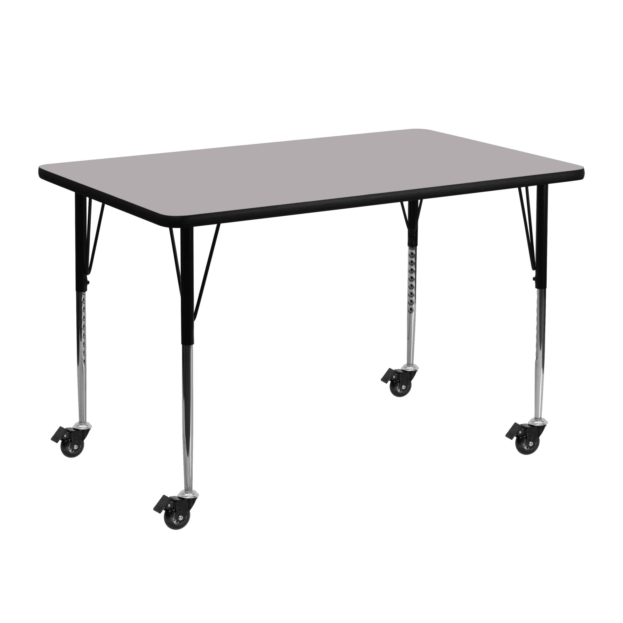 Wren Mobile 24W x 48L Rectangular Thermal Laminate Activity Table with Adjustable Legs