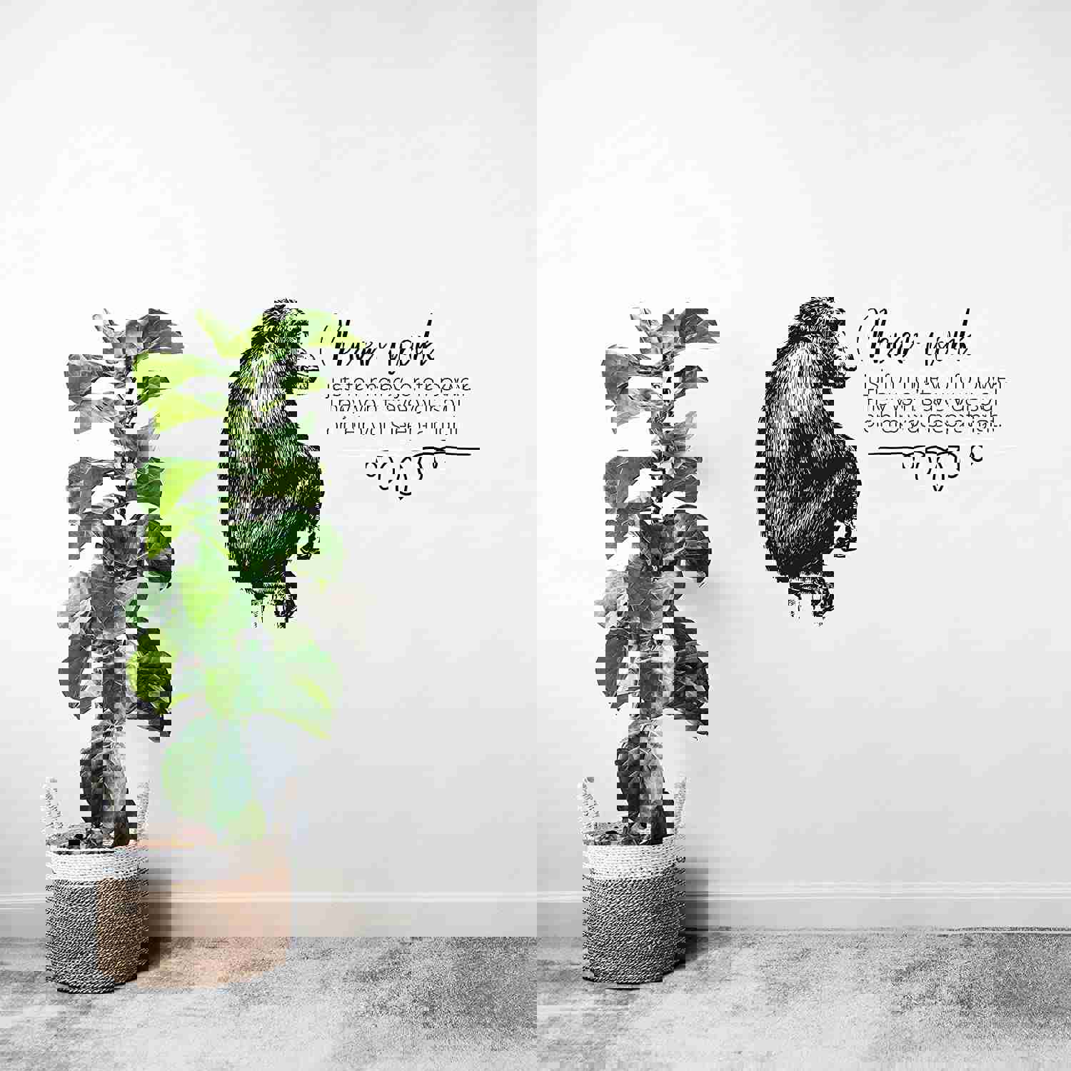 Animal Life Quote Vinyl Wall Sticker Decal - Never Work Monkey Motivation Quote