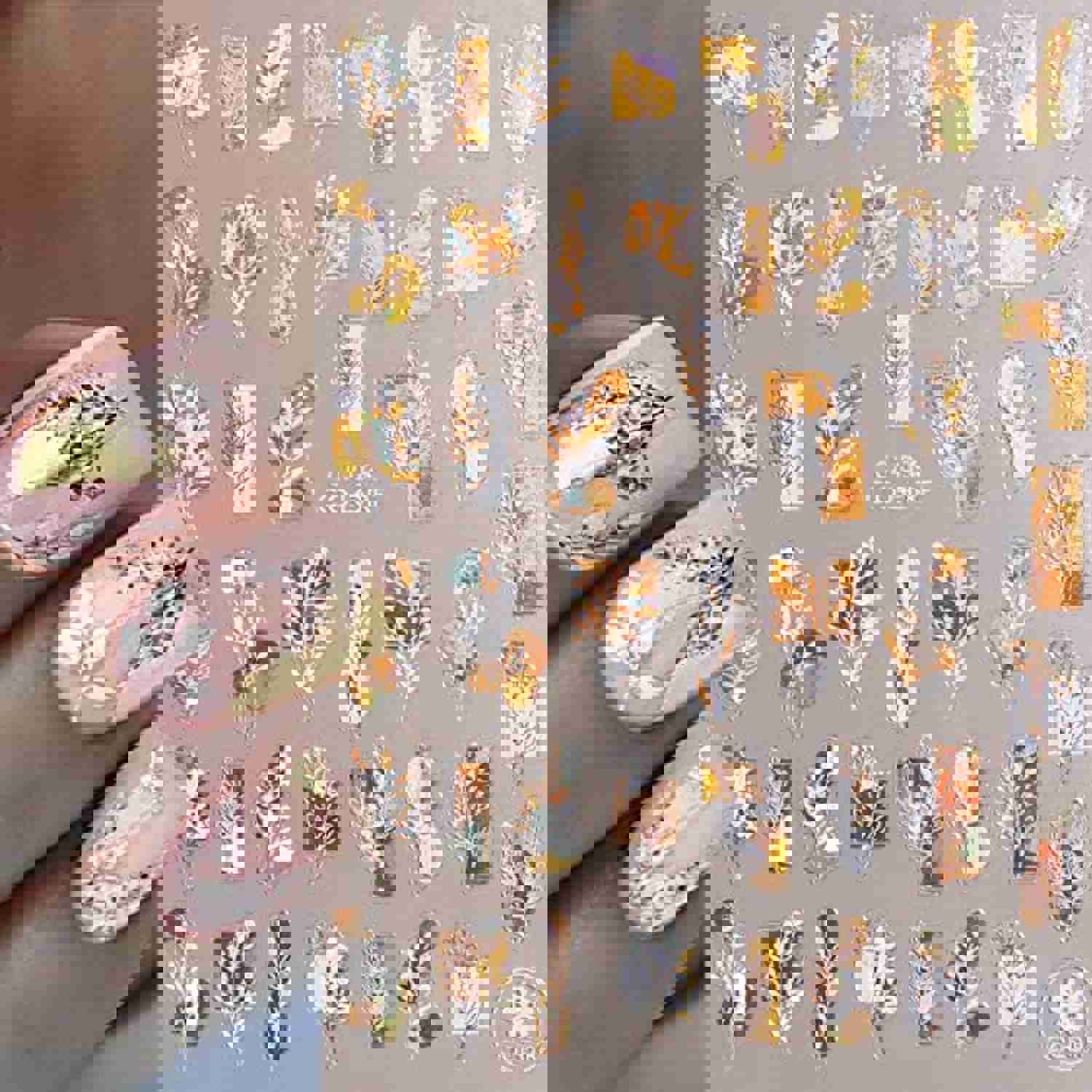 6 Sheets 3D Flower Nail Art Stickers - Gold, White, Bronzing Designs for Spring & Summer DIY Nail Decor
