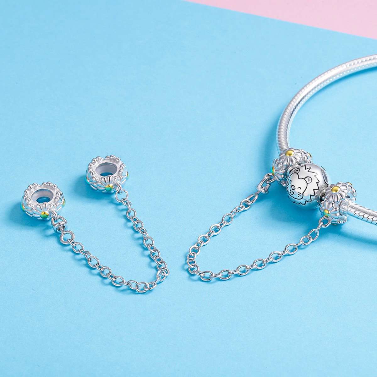 Sterling 925 Silver Daisy Charm Pendant for Pandora & European Bracelets