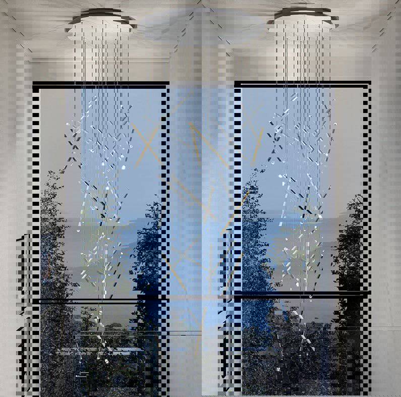 Gold/Chrome/Black Luxury Minimalist Chandelier - MIRODEMI COLLECTION