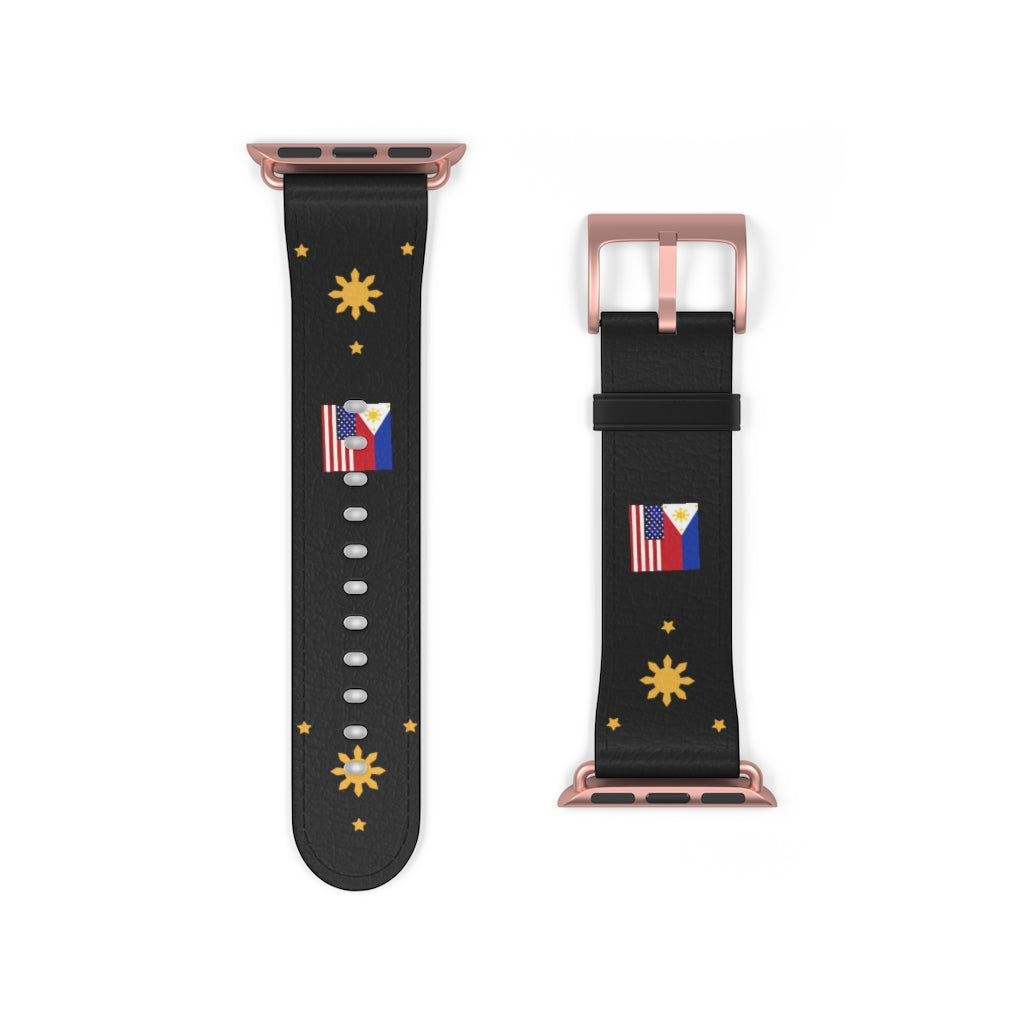 Philippine Sun and Star Apple Watch Band - Faux Leather Strap for Apple Watch