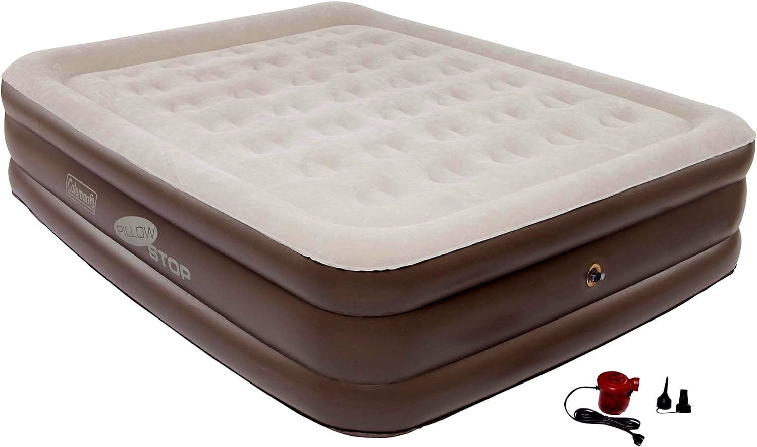 Coleman SupportRest PillowStop Double High Airbed with 120v Pump – Queen Size